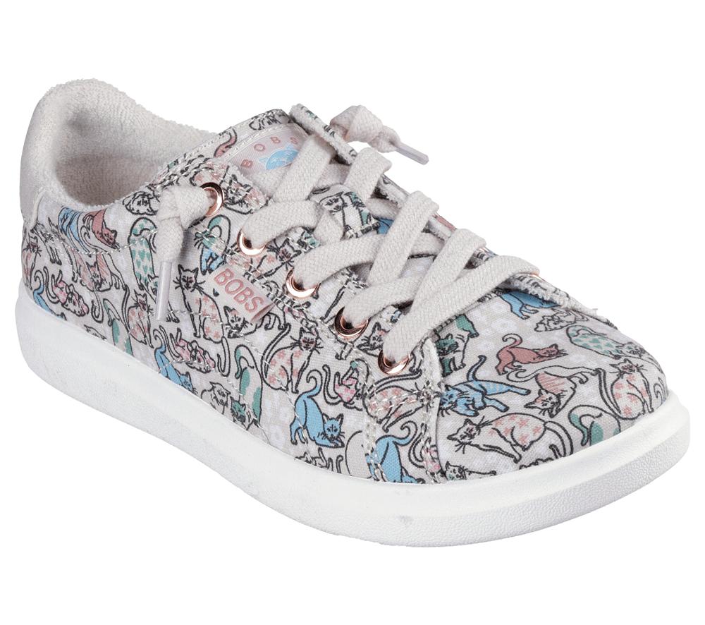 Women Skechers BOBS D'Vine - Pattern Play Canvas Shoes Natural / Multicolor  USA |  7496-LHAFU