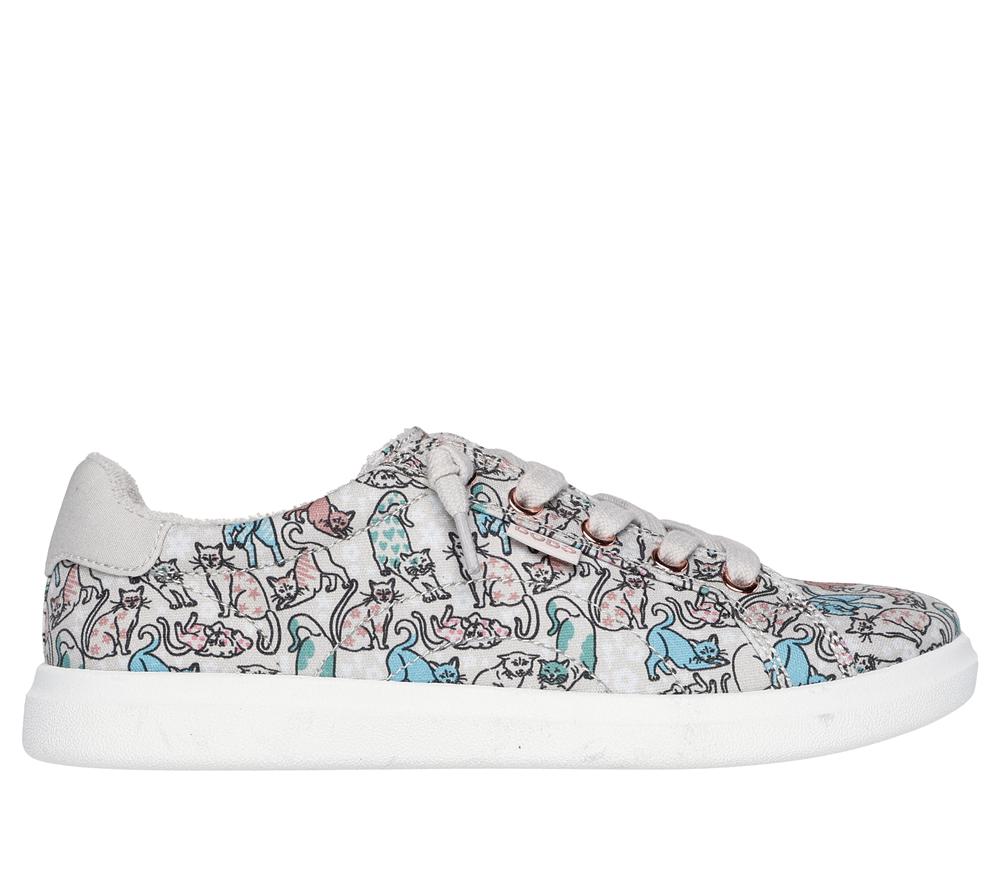 Women Skechers BOBS D\'Vine - Pattern Play Canvas Shoes Natural / Multicolor  USA |  7496-LHAFU