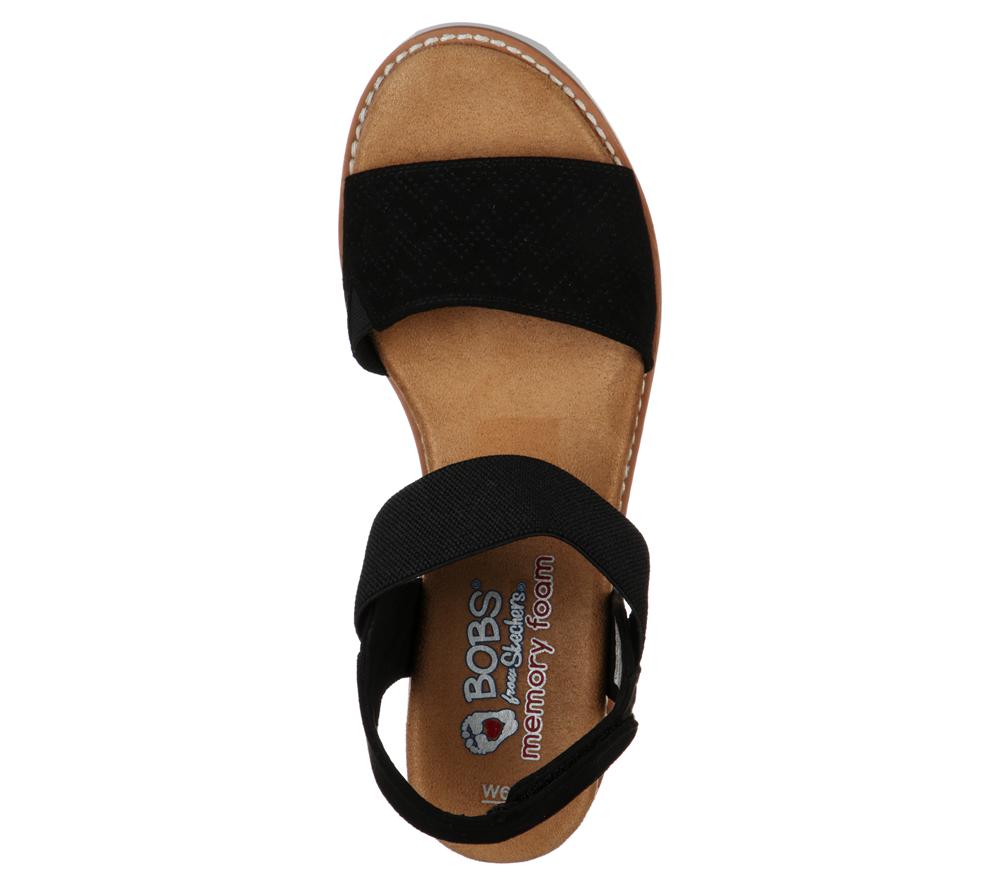 Women Skechers BOBS Desert Kiss Sandals Black  USA |  6105-GMINA