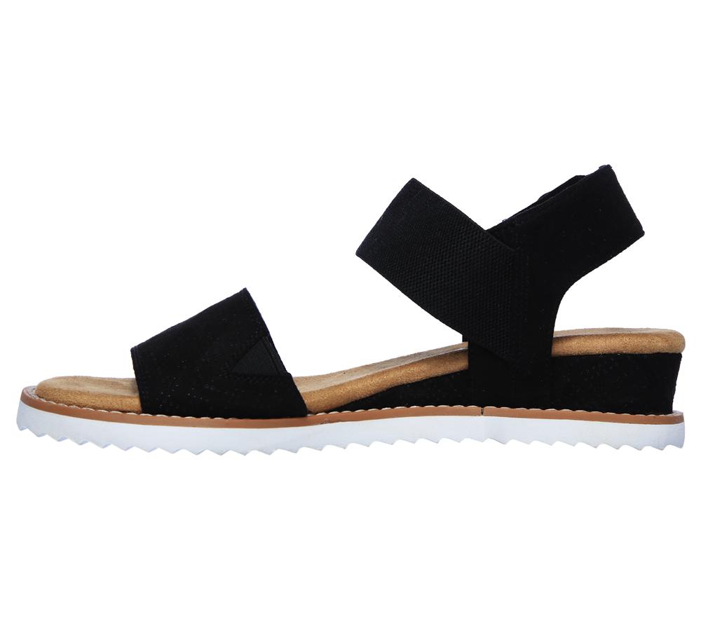 Women Skechers BOBS Desert Kiss Sandals Black  USA |  6105-GMINA