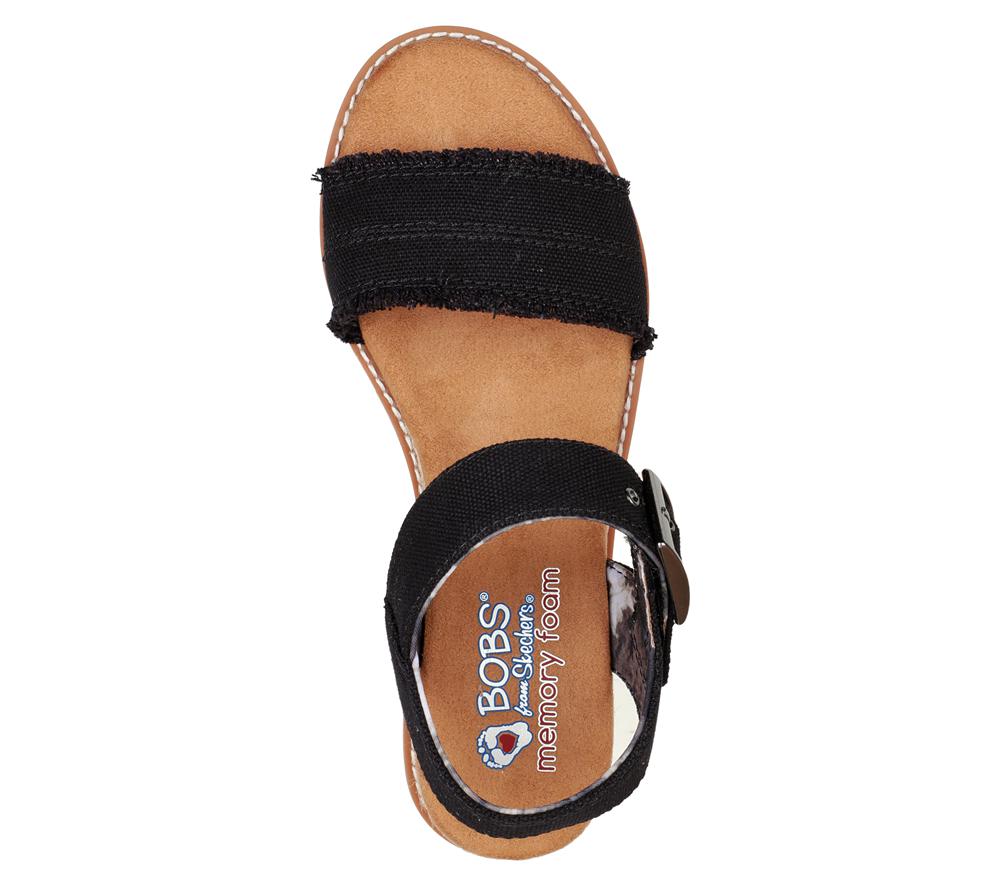 Women Skechers BOBS Desert Kiss - Adobe Princess Canvas Shoes Black  USA |  3148-ACUPY