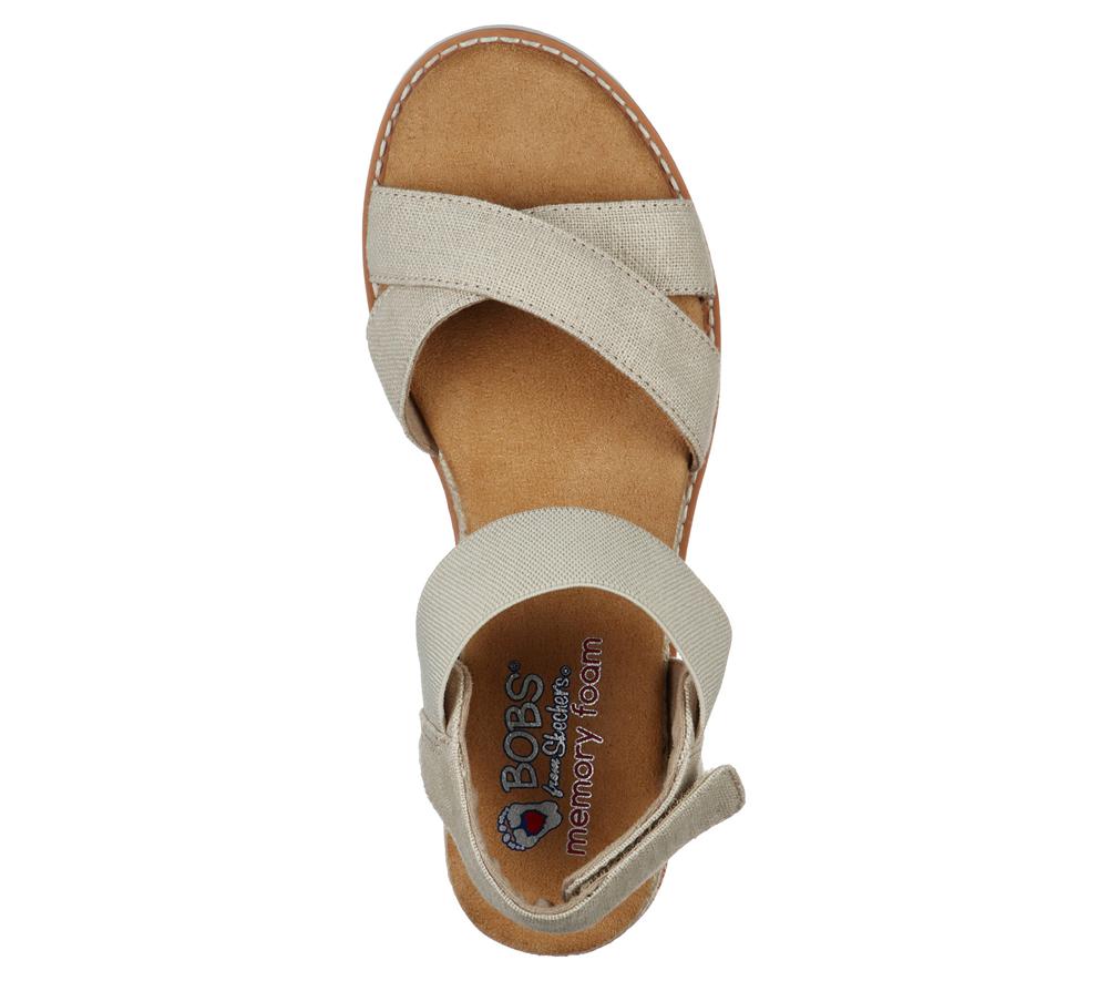 Women Skechers BOBS Desert Kiss - Secret Picnic Sandals Natural White  USA |  0162-LCGWZ