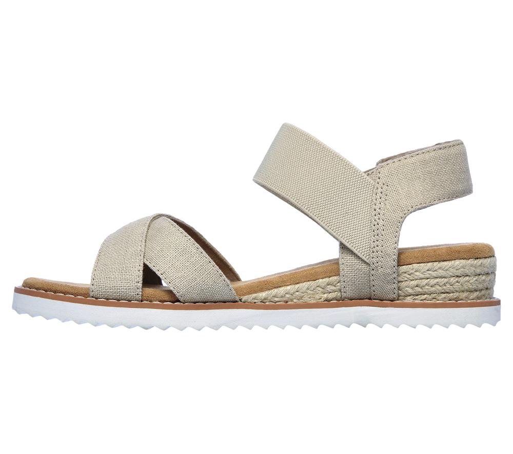 Women Skechers BOBS Desert Kiss - Secret Picnic Sandals Natural White  USA |  0162-LCGWZ