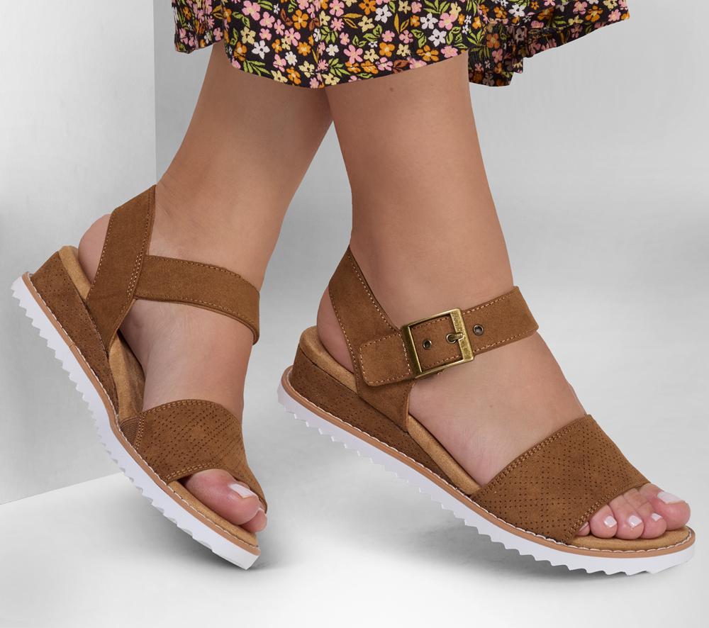 Women Skechers BOBS Desert Kiss - Serendipitous Sandals Chestnut Brown  USA |  8193-UMGTW