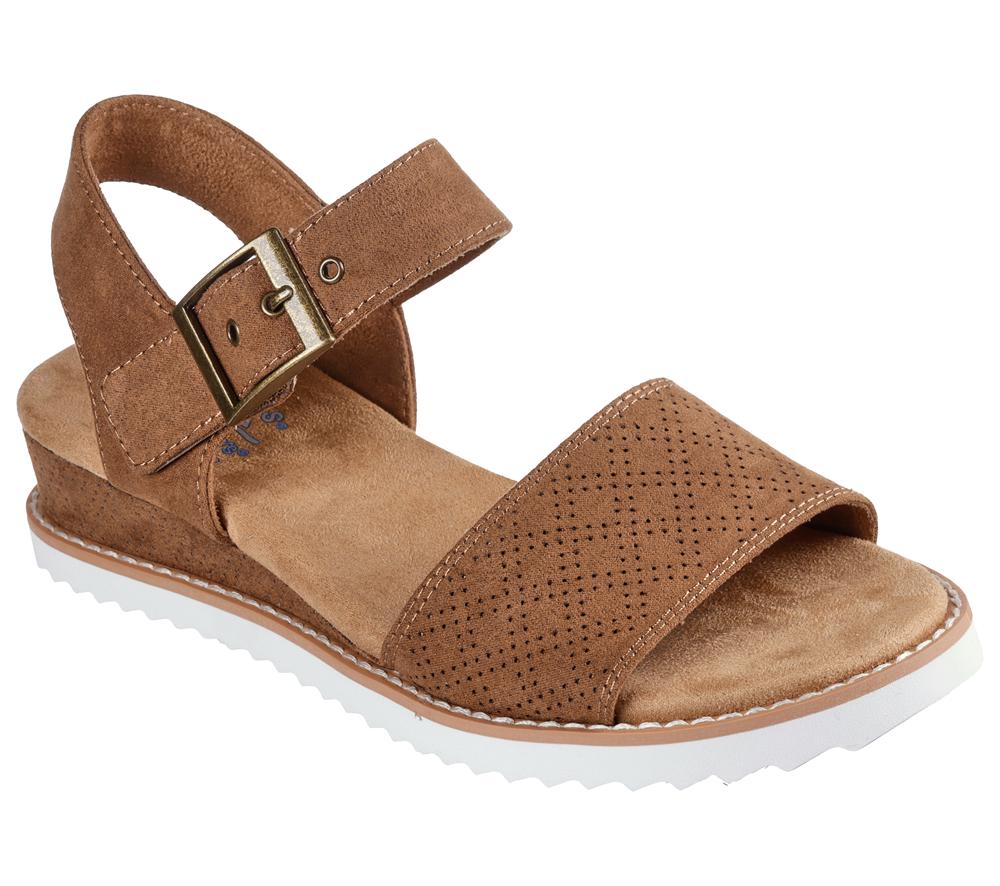 Women Skechers BOBS Desert Kiss - Serendipitous Sandals Chestnut Brown  USA |  8193-UMGTW