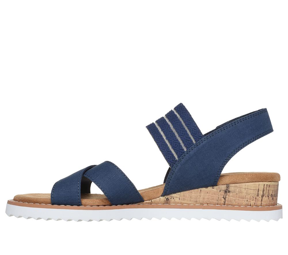 Women Skechers BOBS Desert Kiss - Shore Enough Canvas Shoes Navy  USA |  9231-LWOSH