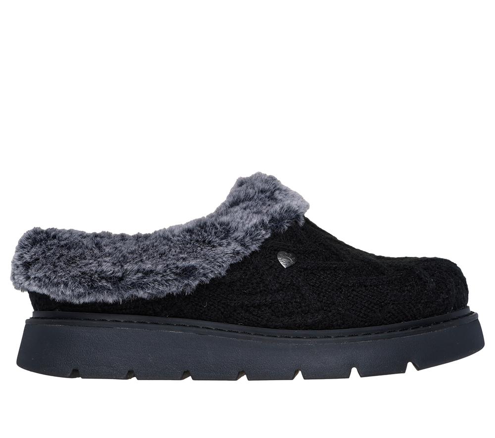 Women Skechers BOBS Keepsakes Lite - Warm Regards Slip On Shoes Black  USA |  7305-TVYRS