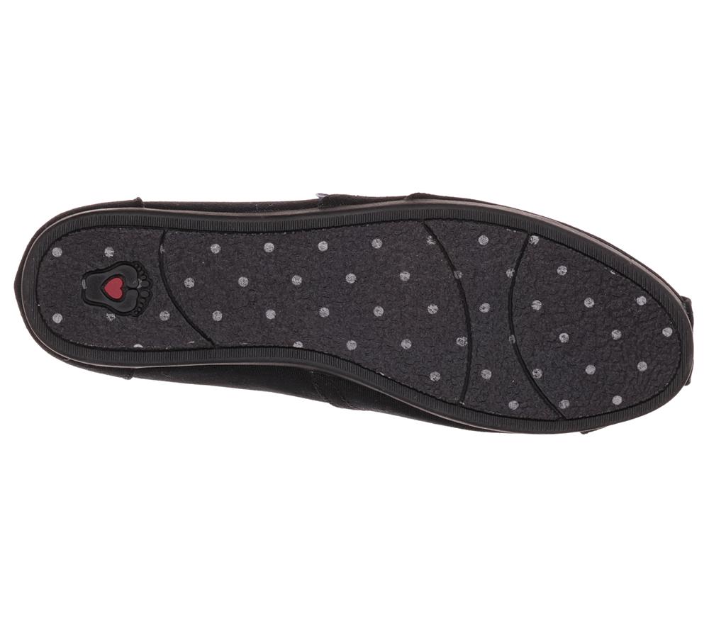 Women Skechers BOBS Plush - Peace and Love Flat Shoes Black  USA |  3281-OQYKR