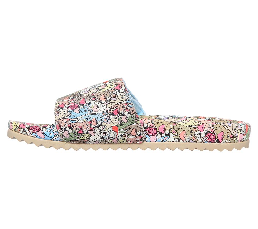 Women Skechers BOBS Pop-Ups 2 - Spring Crush Sandals Taupe / Multicolor  USA |  1920-QIXWF