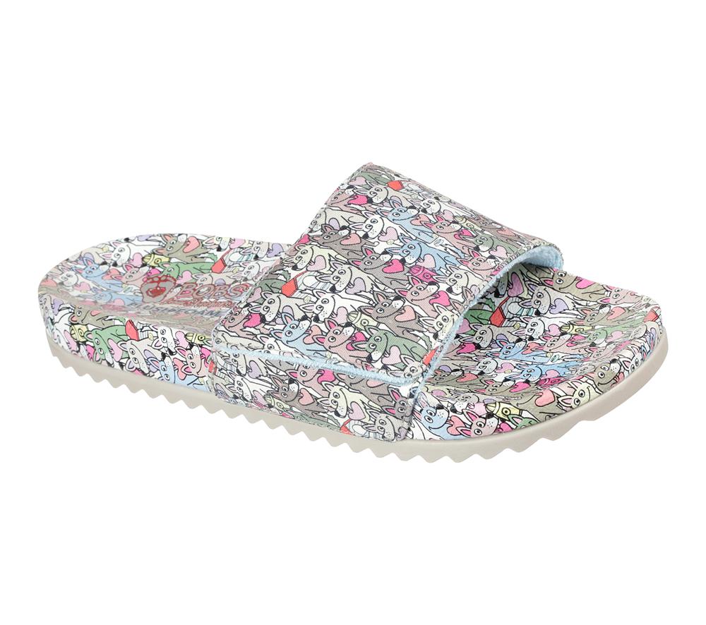Women Skechers BOBS Pop-Ups 2 - Spring Crush Sandals Taupe / Multicolor  USA |  1920-QIXWF