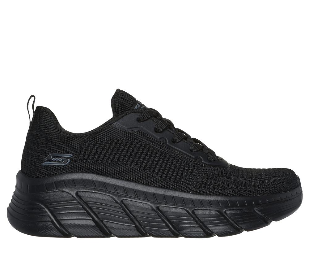 Women Skechers BOBS Sport B Flex Hi - Flying HI Wedges Black  USA |  0971-UZKBE