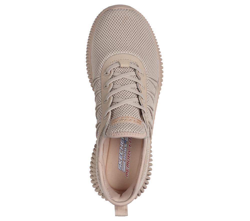 Women Skechers BOBS Sport Geo - New Aesthetics Slip On Shoes Tan Grey  USA |  9871-TIQUC