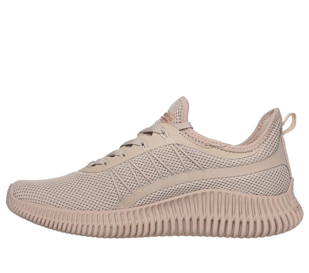 Women Skechers BOBS Sport Geo - New Aesthetics Slip On Shoes Tan Grey  USA |  9871-TIQUC