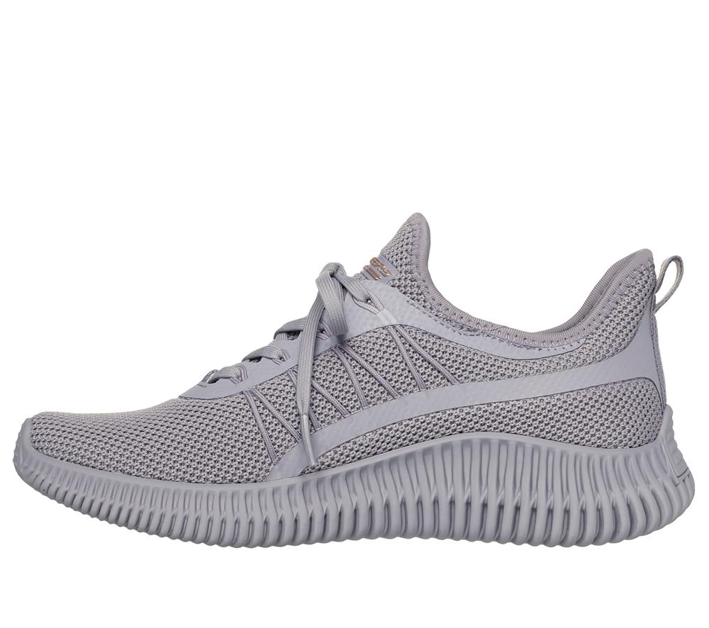 Women Skechers BOBS Sport Geo - New Aesthetics Slip On Shoes Quail Grey  USA |  9421-BFIUT