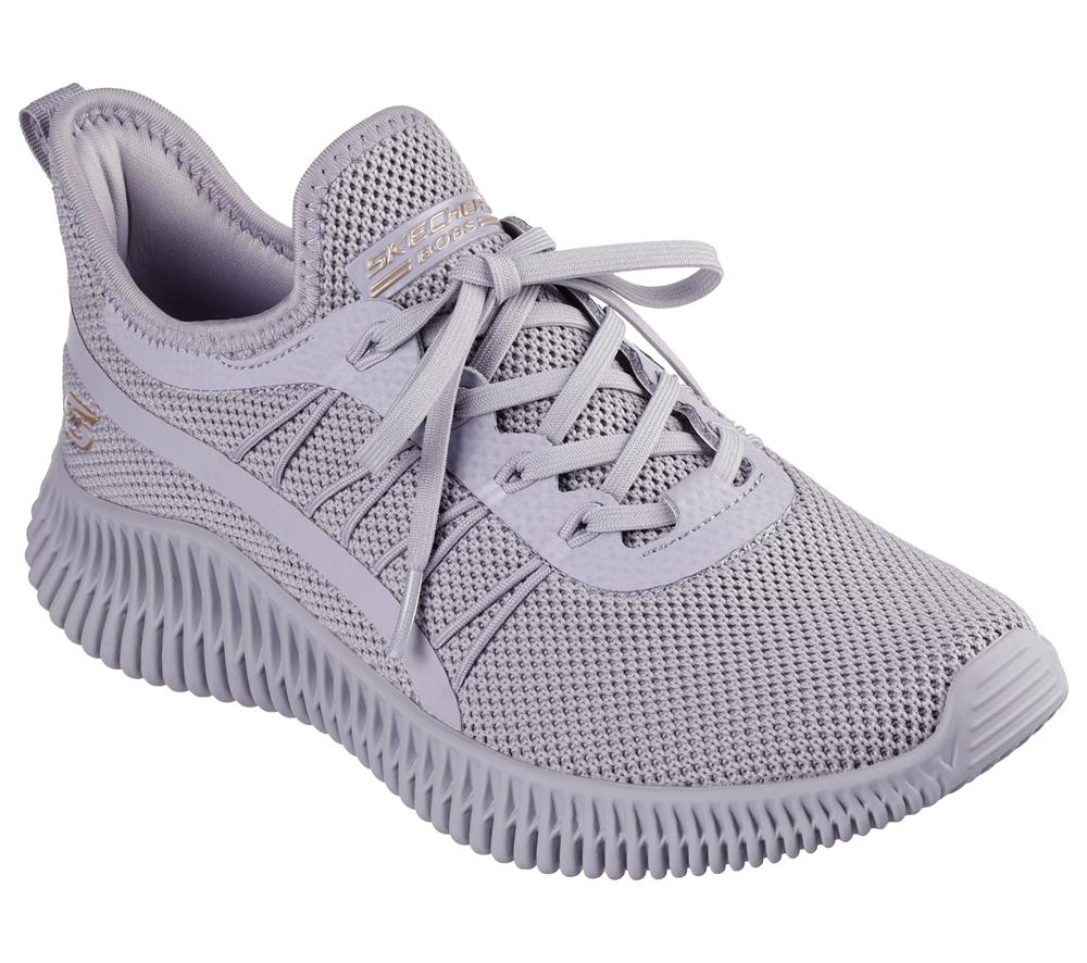 Women Skechers BOBS Sport Geo - New Aesthetics Slip On Shoes Quail Grey  USA |  9421-BFIUT