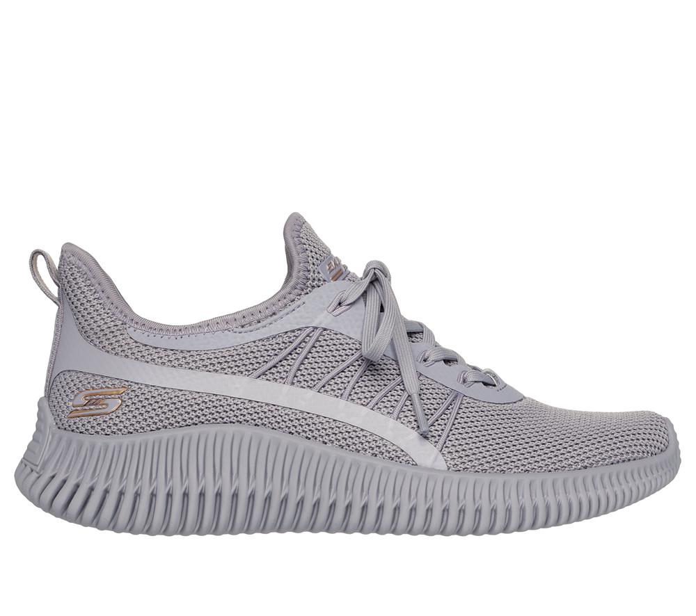 Women Skechers BOBS Sport Geo - New Aesthetics Slip On Shoes Quail Grey  USA |  9421-BFIUT