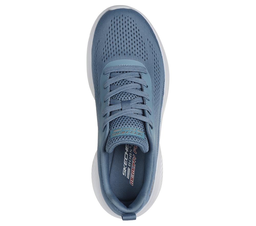 Women Skechers BOBS Sport Infinity Lace Up Shoes Slate Light Navy Blue  USA |  4793-KOQAG