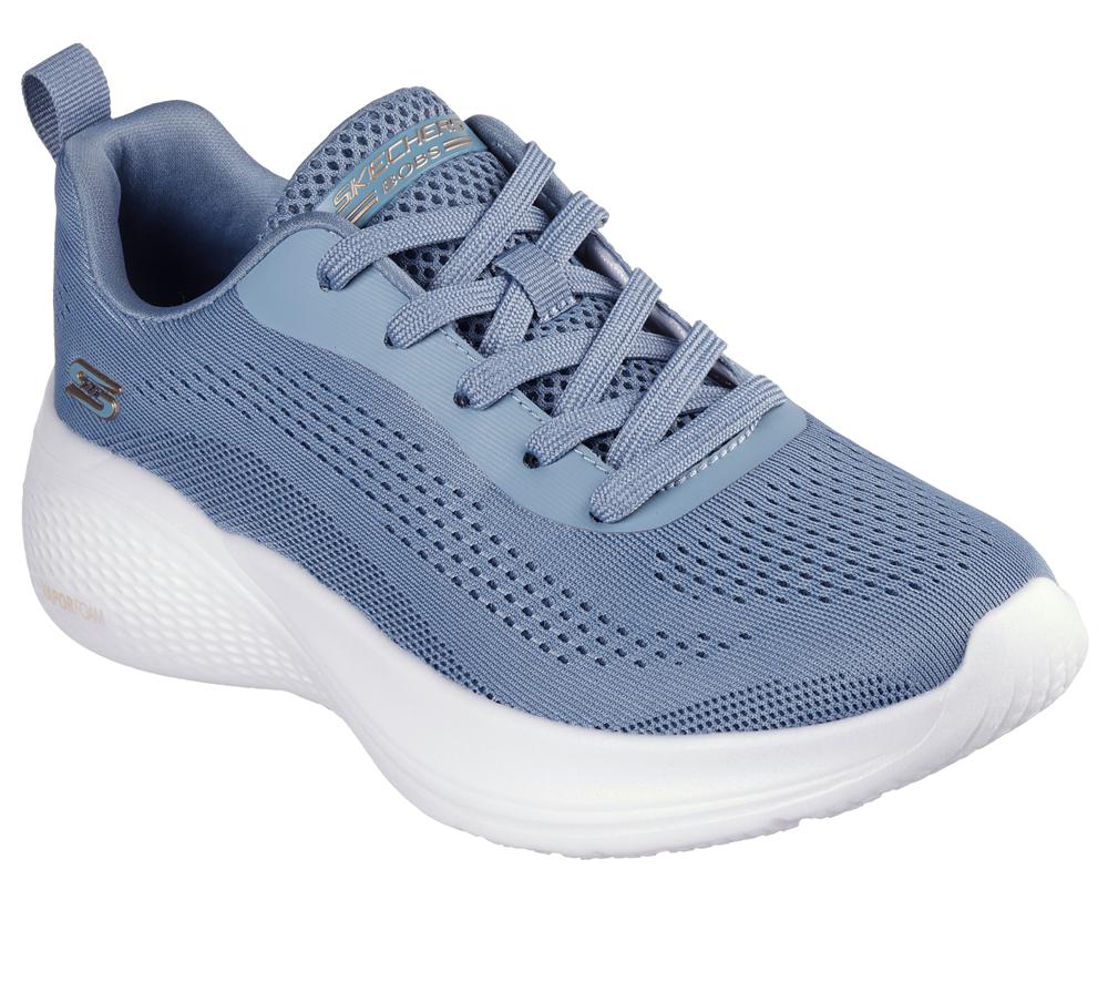 Women Skechers BOBS Sport Infinity Lace Up Shoes Slate Light Navy Blue  USA |  4793-KOQAG