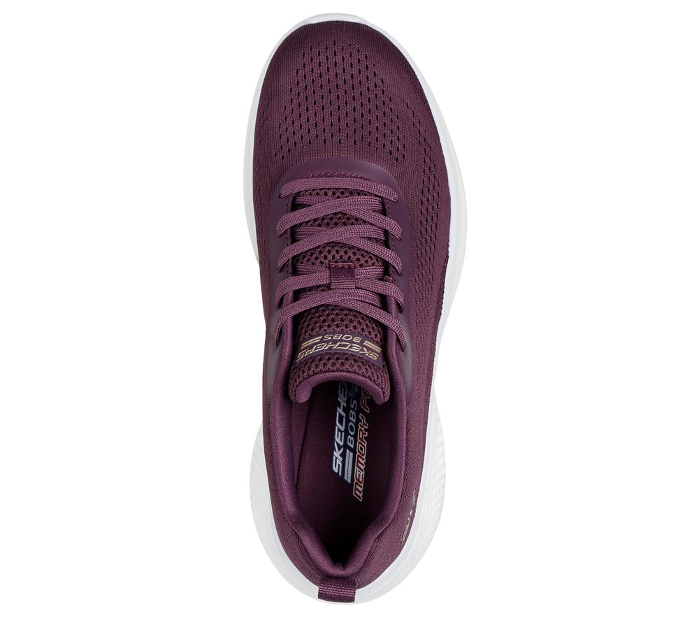 Women Skechers BOBS Sport Infinity Lace Up Shoes Dark Purple  USA |  9182-KVOZE