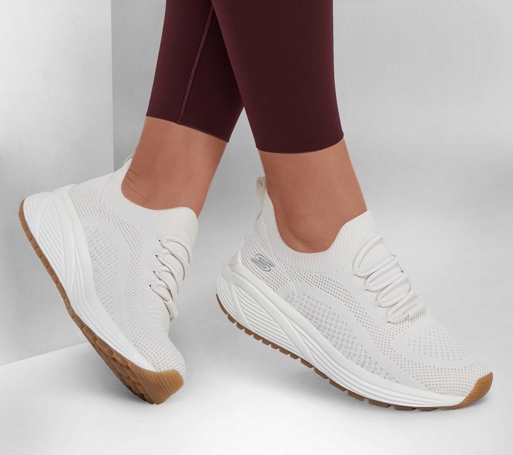 Women Skechers BOBS Sport Sparrow 2.0 - Allegiance Crew Slip On Shoes Off White  USA |  0841-CLUJD