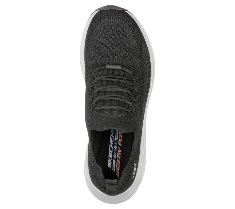Women Skechers BOBS Sport Sparrow 2.0 - Allegiance Crew Slip On Shoes Black  USA |  2905-PNIFB
