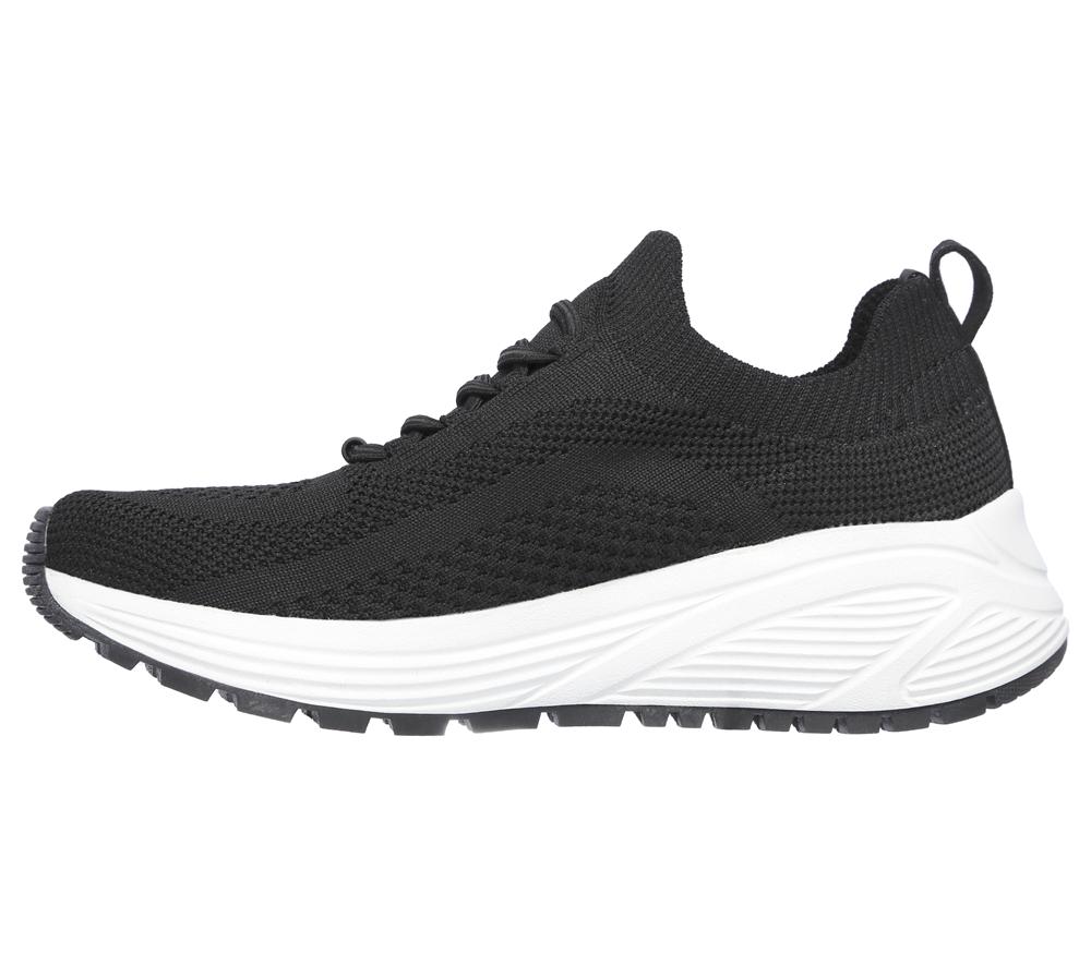 Women Skechers BOBS Sport Sparrow 2.0 - Allegiance Crew Slip On Shoes Black  USA |  2905-PNIFB