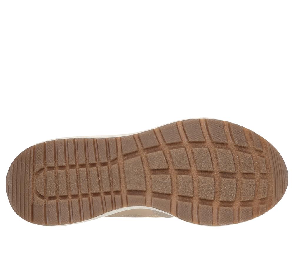 Women Skechers BOBS Sport Sparrow 2.0 - Retro Clean Lace Up Shoes Taupe / Multicolor  USA |  1234-GUXKT