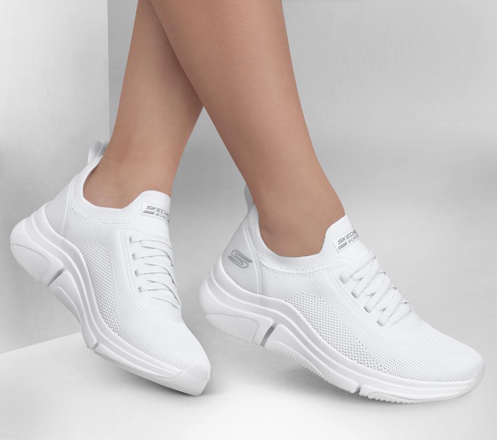 Women Skechers BOBS Sport Sparrow Flex - Instant Clout Slip On Shoes White  USA |  0962-XQGZC