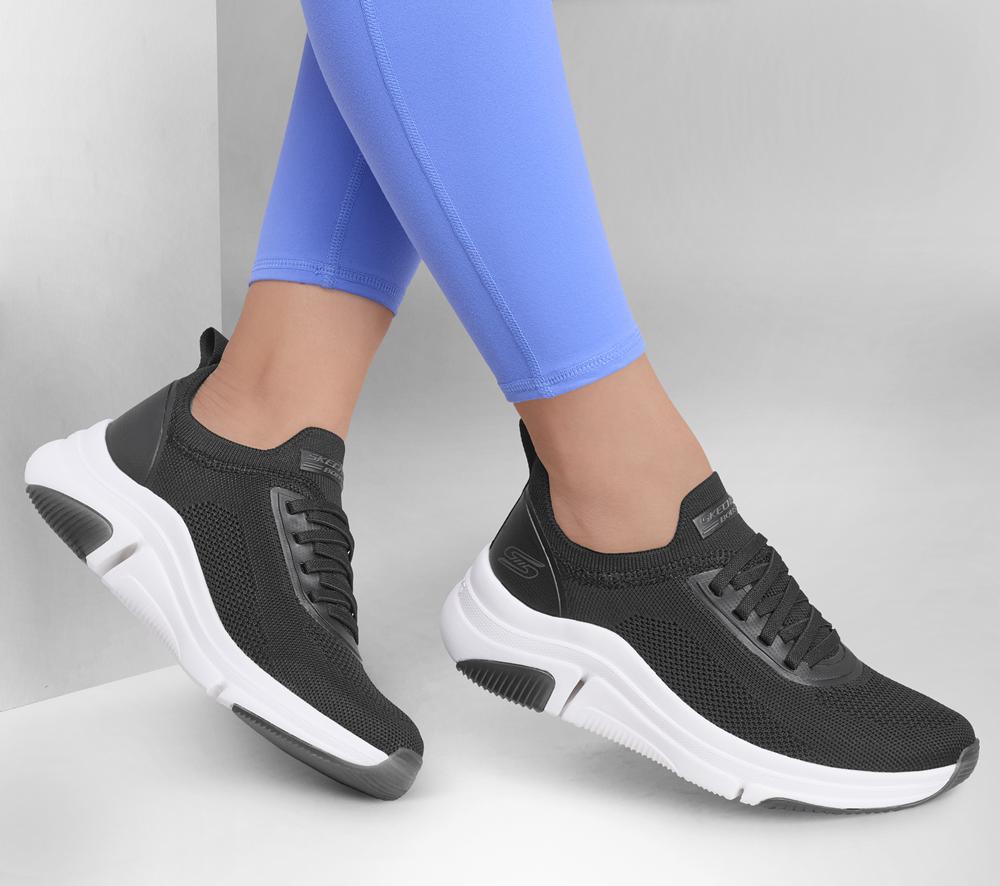 Women Skechers BOBS Sport Sparrow Flex - Instant Clout Slip On Shoes Black  USA |  6274-TZJWQ