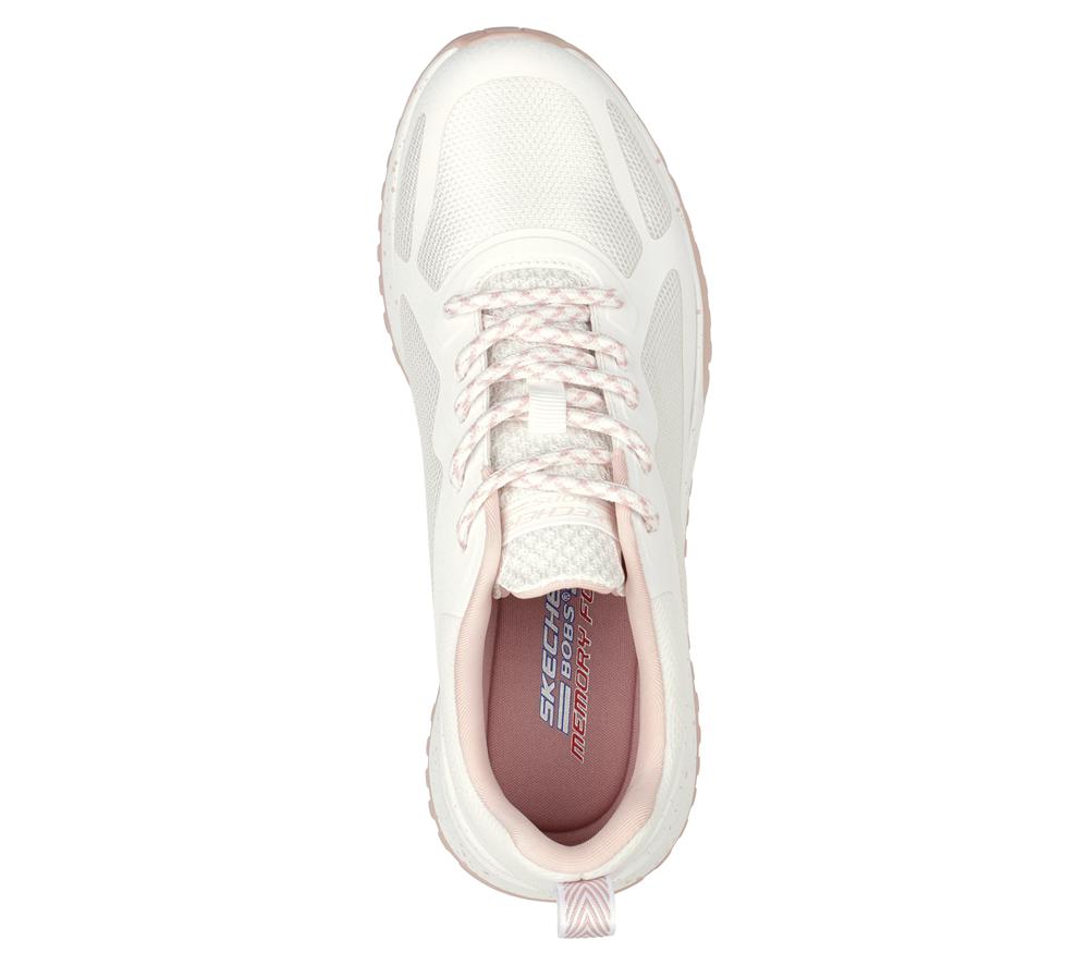 Women Skechers BOBS Sport Squad 3 - Star Flight Lace Up Shoes White  USA |  4753-MJBPQ