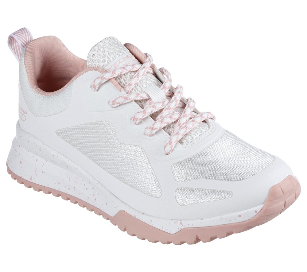 Women Skechers BOBS Sport Squad 3 - Star Flight Lace Up Shoes White  USA |  4753-MJBPQ