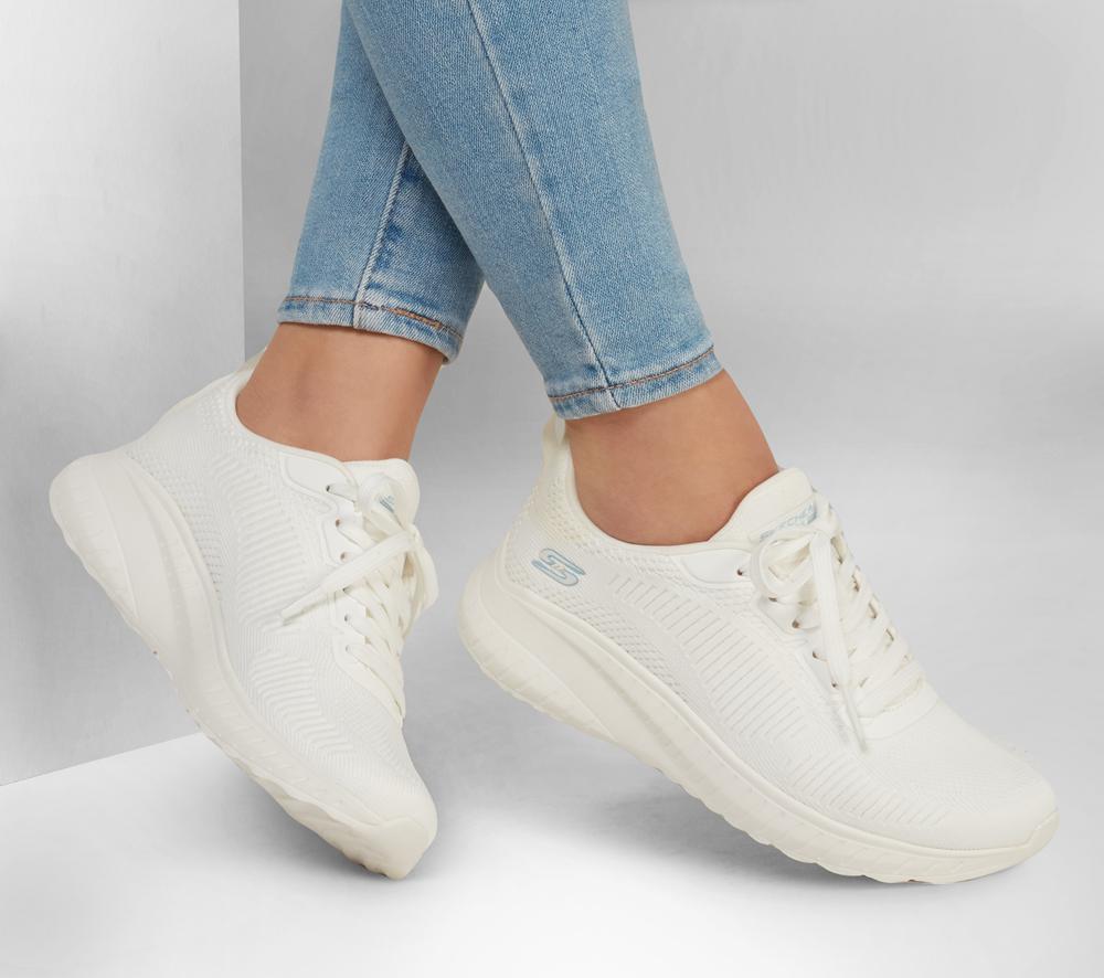 Women Skechers BOBS Sport Squad Chaos - Face Off Lace Up Shoes Off White  USA |  0673-CDGZH
