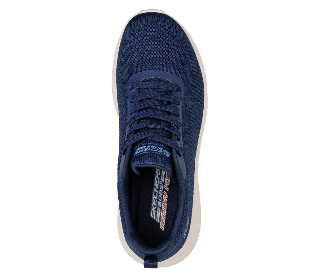 Women Skechers BOBS Sport Squad Chaos - Face Off Lace Up Shoes Navy  USA |  5721-NFSUW