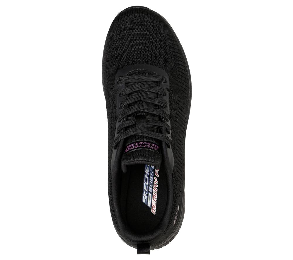 Women Skechers BOBS Sport Squad Chaos - Face Off Lace Up Shoes Black  USA |  4678-OYZKJ