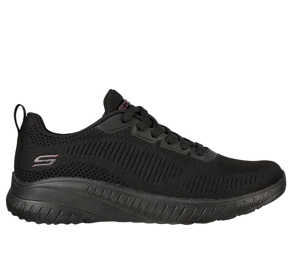 Women Skechers BOBS Sport Squad Chaos - Face Off Lace Up Shoes Black  USA |  4678-OYZKJ