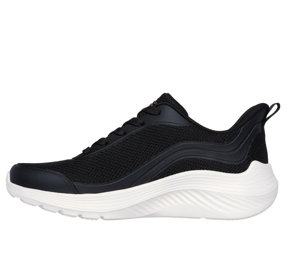 Women Skechers BOBS Sport Squad Waves - Still Wading Sneakers Black  USA |  5926-MJKNL