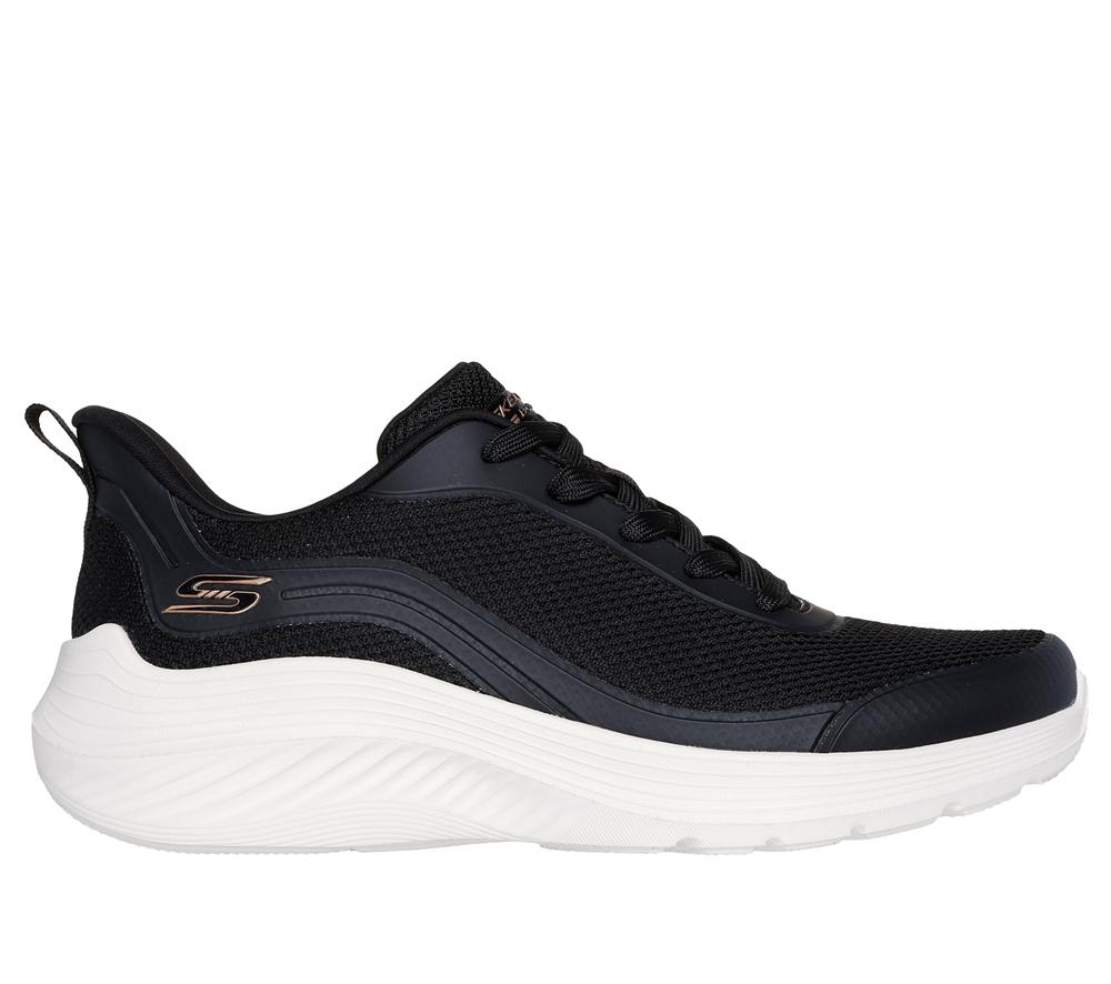 Women Skechers BOBS Sport Squad Waves - Still Wading Sneakers Black  USA |  5926-MJKNL