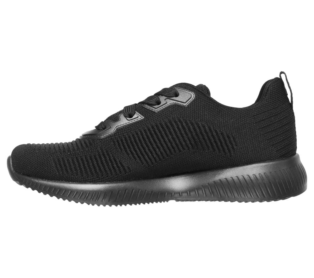 Women Skechers BOBS Sport Squad - Tough Talk Lace Up Shoes Black  USA |  1693-MWSGA