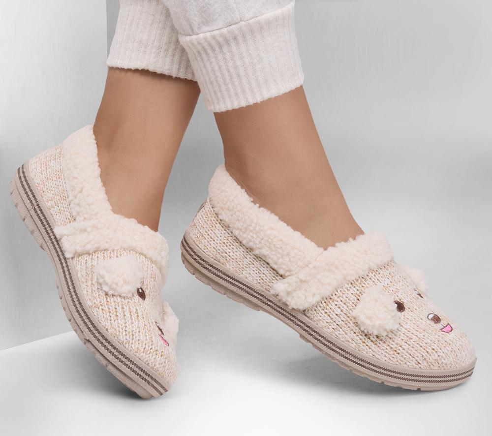 Women Skechers BOBS Too Cozy - Puppy Pal Slip On Shoes Off White  USA |  9861-VAJGR