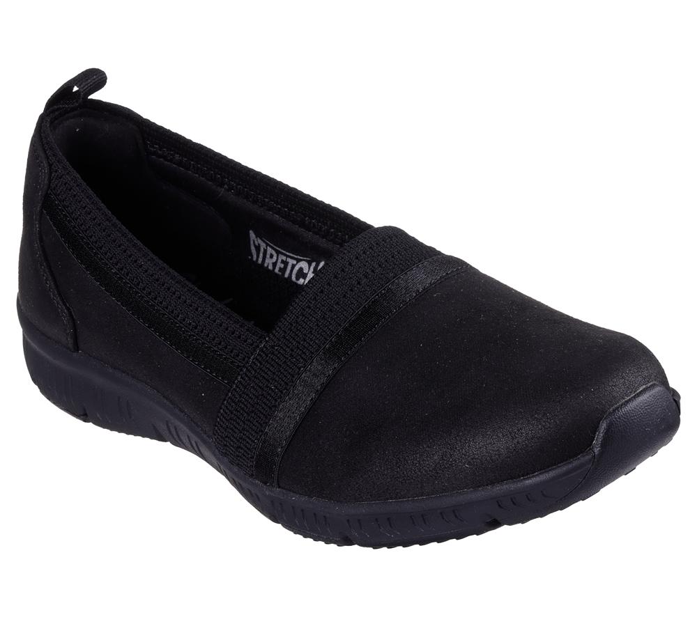 Women Skechers Be-Cool - Classy Step Slip On Shoes Black  USA |  1830-ILQRX