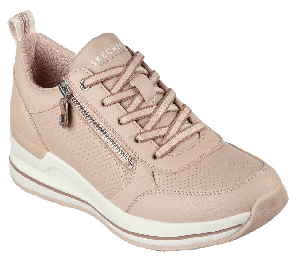 Women Skechers Billion 2 - Side Lines Wedges Natural White  USA |  0834-KSOTB