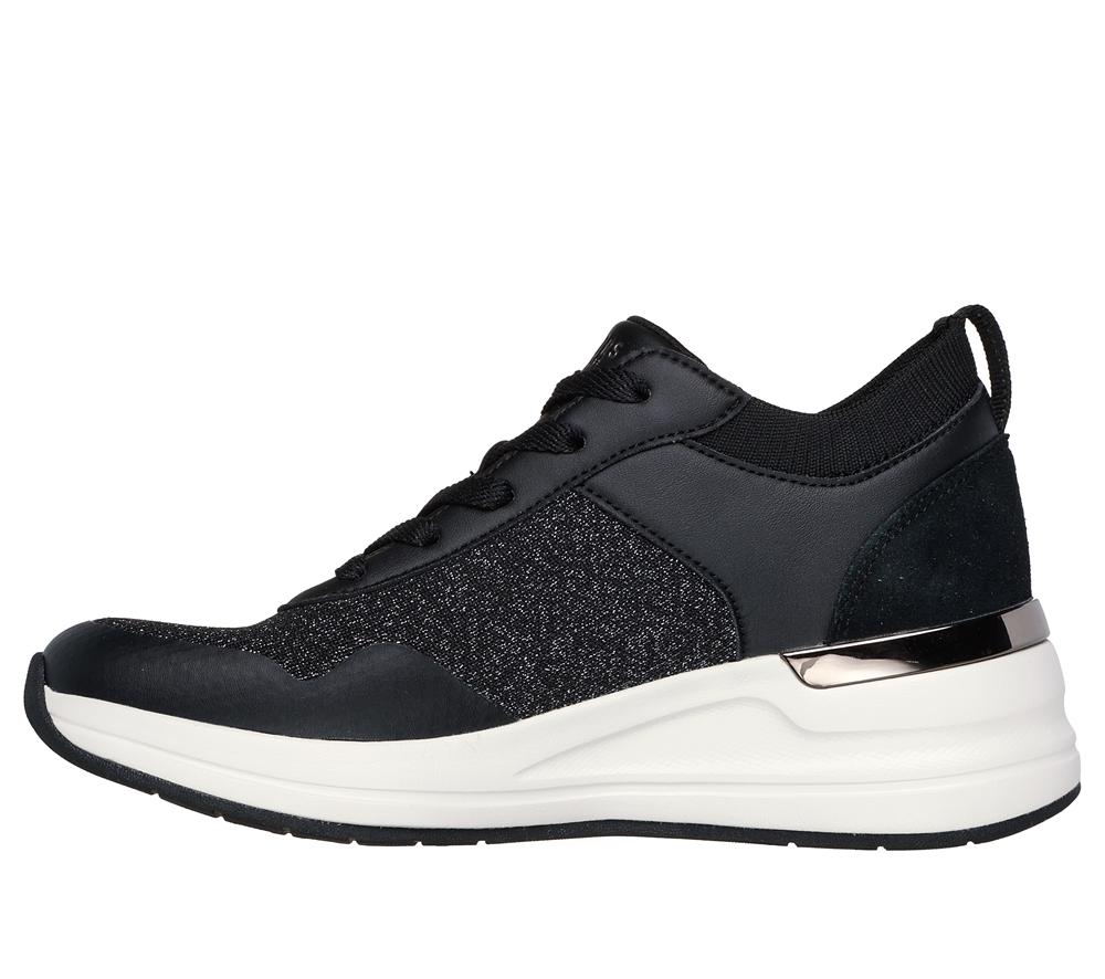 Women Skechers Billion 2 - Winning Streak Wedges Black  USA |  3684-OHURW