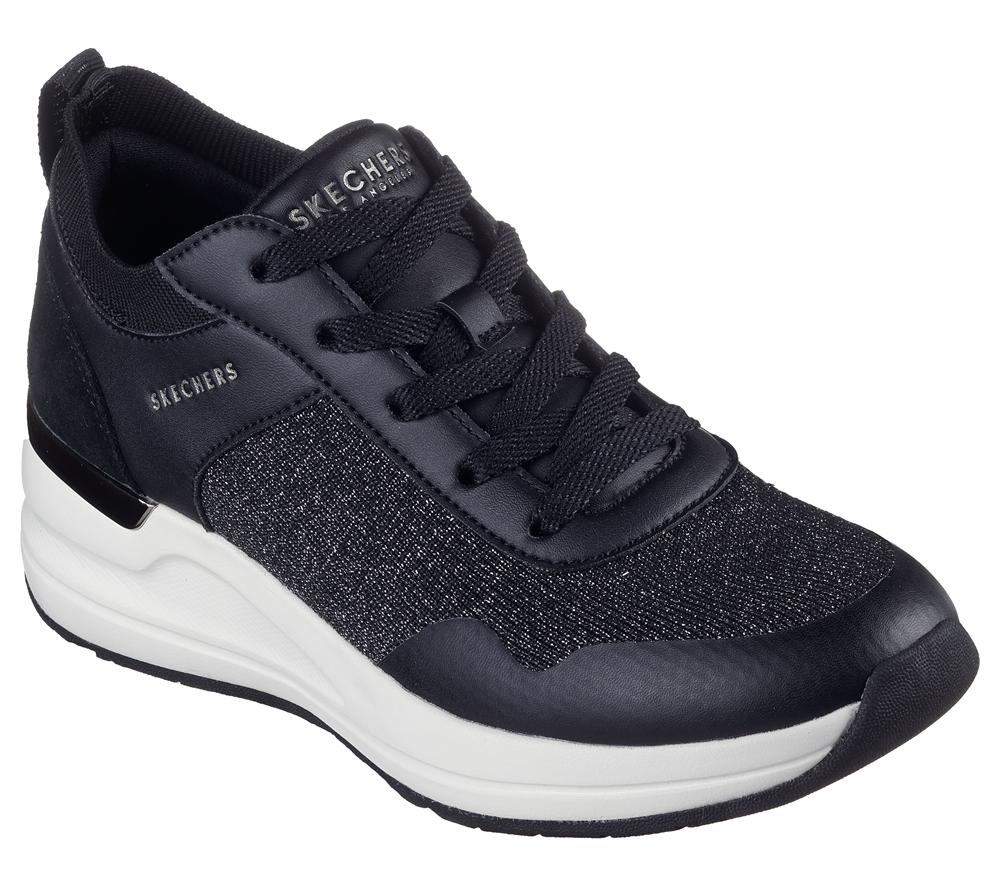 Women Skechers Billion 2 - Winning Streak Wedges Black  USA |  3684-OHURW