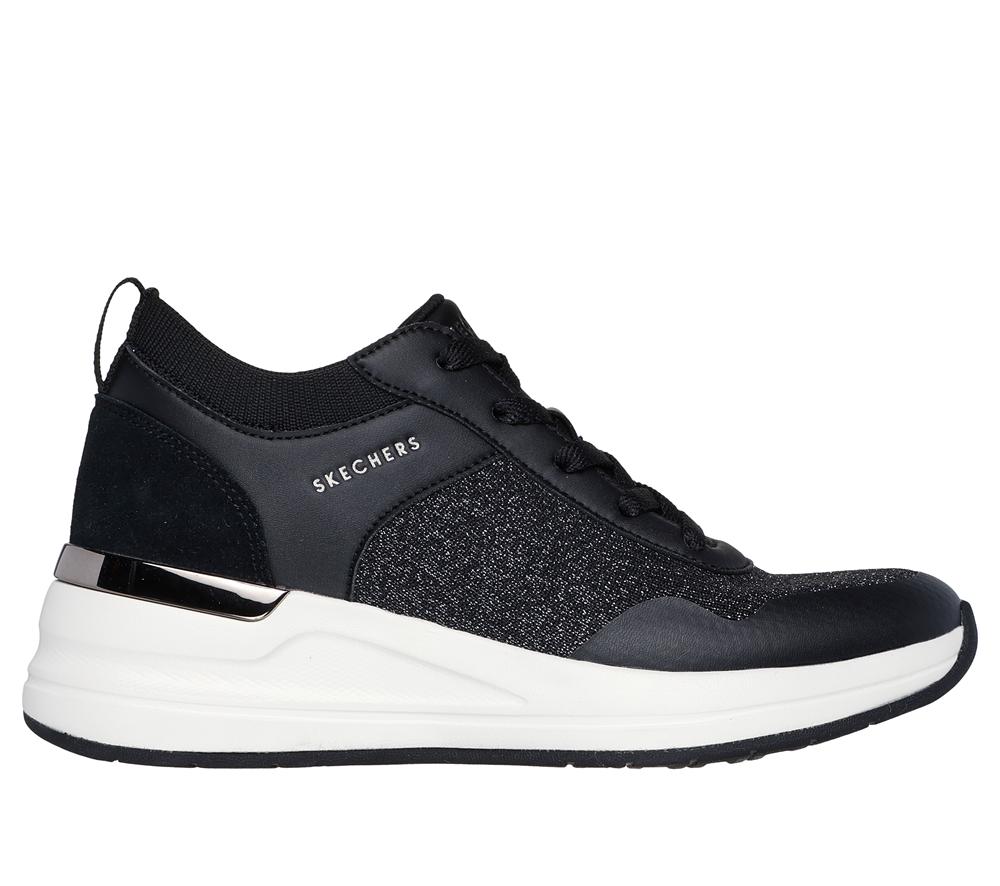 Women Skechers Billion 2 - Winning Streak Wedges Black  USA |  3684-OHURW