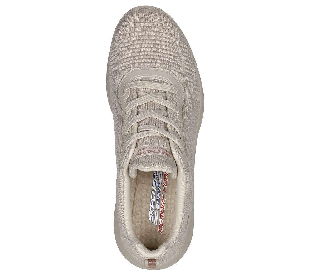 Women Skechers Bobs Sport Squad Air - Close Encounter Lace Up Shoes Natural White  USA |  1836-QUOGA