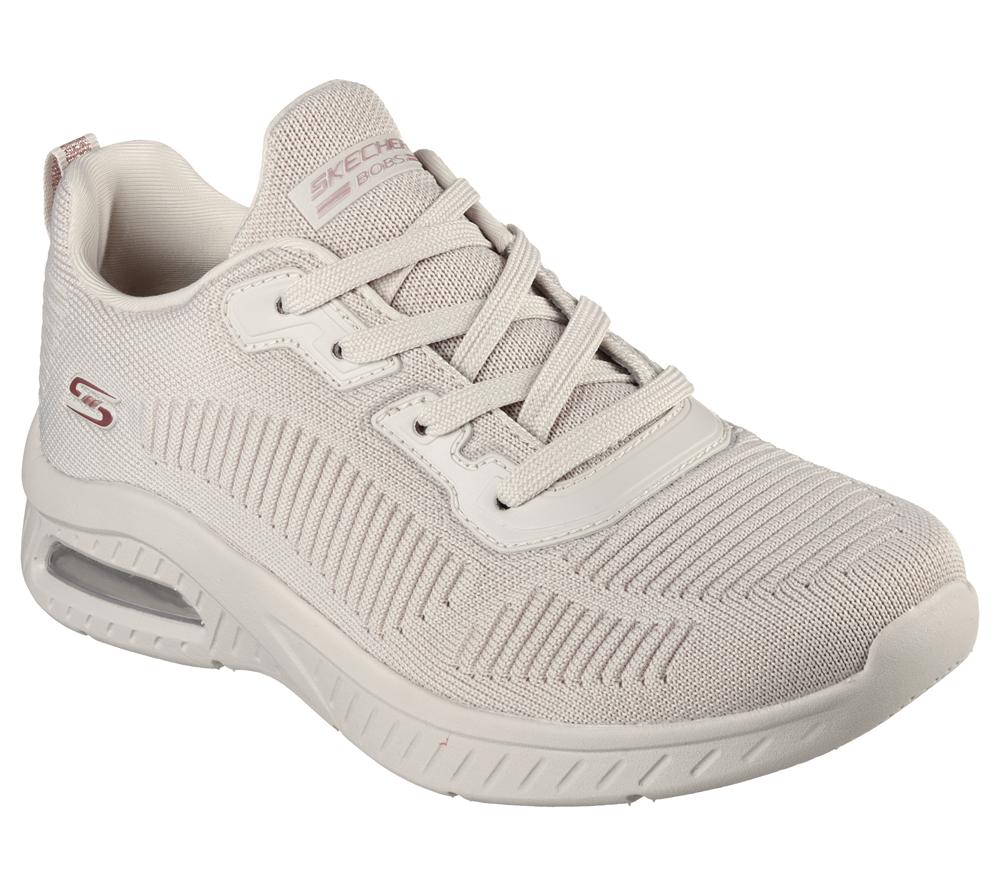 Women Skechers Bobs Sport Squad Air - Close Encounter Lace Up Shoes Natural White  USA |  1836-QUOGA