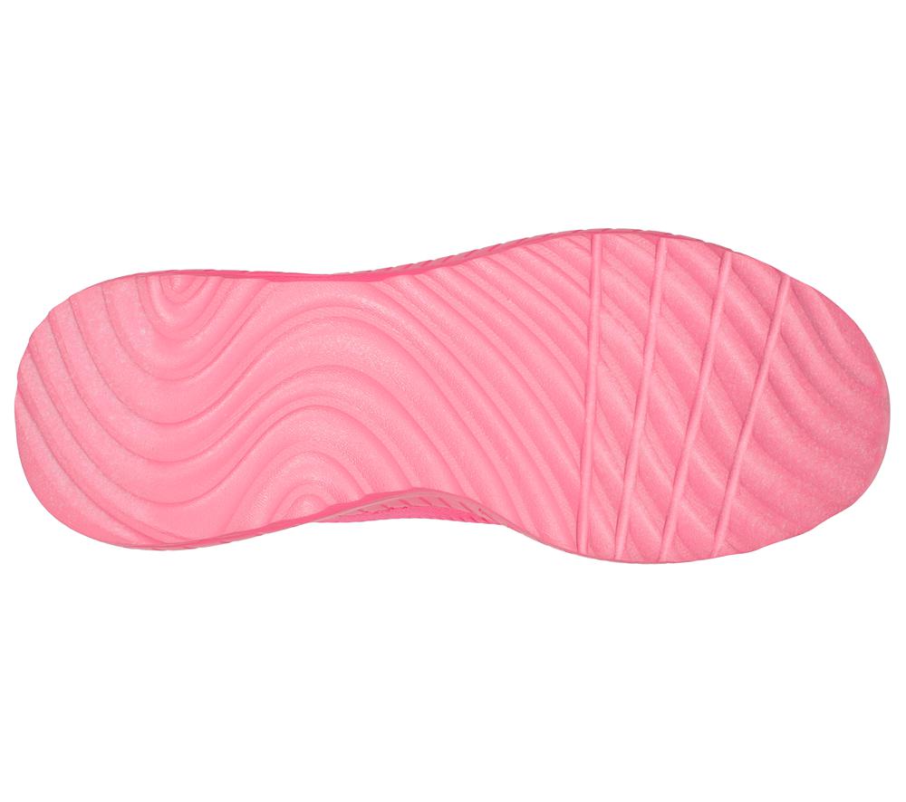 Women Skechers Bobs Sport Squad Chaos - Cool Rythms Lace Up Shoes Neon Pink  USA |  2657-KBCEF