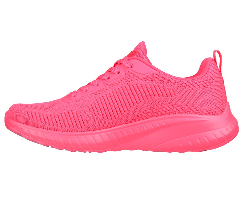 Women Skechers Bobs Sport Squad Chaos - Cool Rythms Lace Up Shoes Neon Pink  USA |  2657-KBCEF