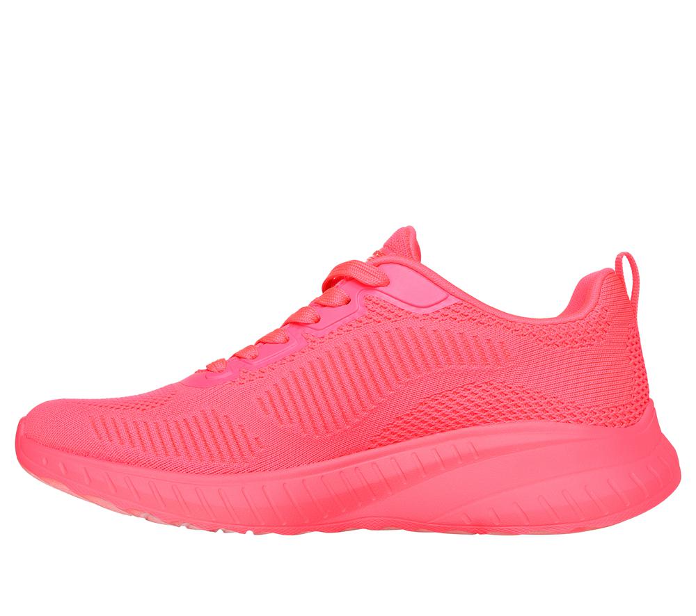 Women Skechers Bobs Sport Squad Chaos - Cool Rythms Lace Up Shoes Neon Coral / Orange  USA |  2971-DNQVJ