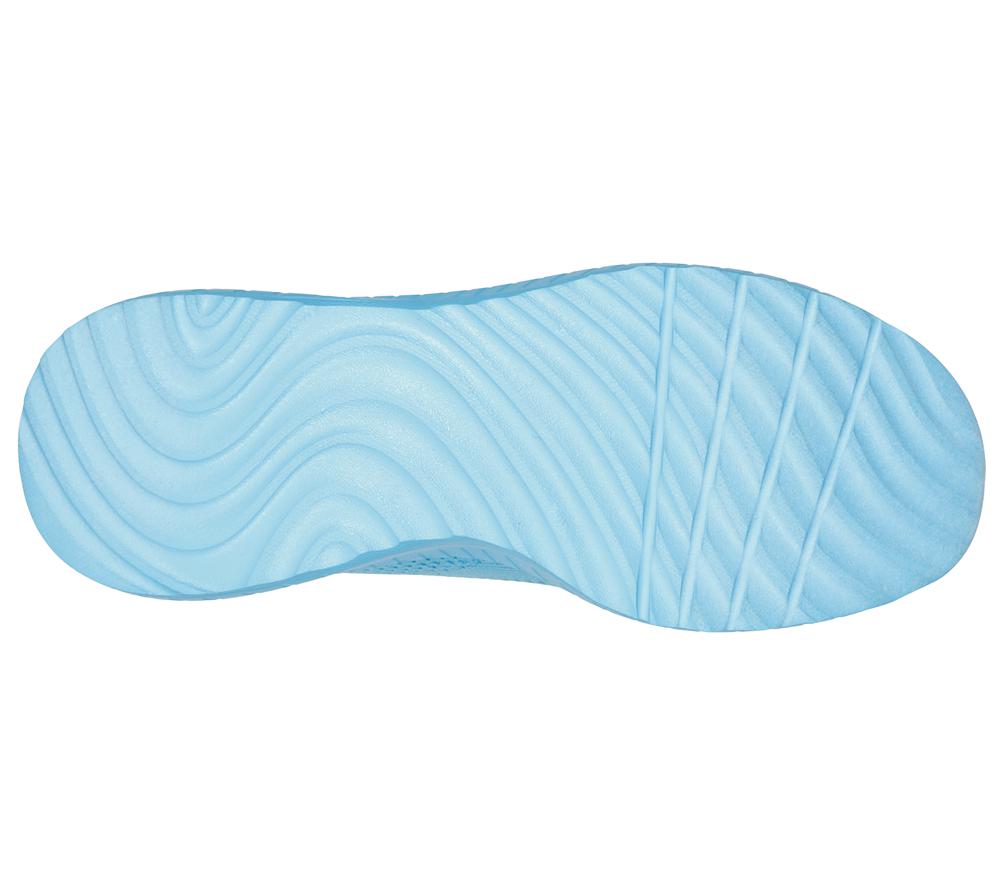 Women Skechers Bobs Sport Squad Chaos - Cool Rythms Lace Up Shoes Aqua Pink  USA |  5740-GEUXB
